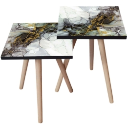 Τραπεζάκια Βοηθητικά (Σετ 2Τμχ) 481LNA2463 35x35x47/42cm Multi