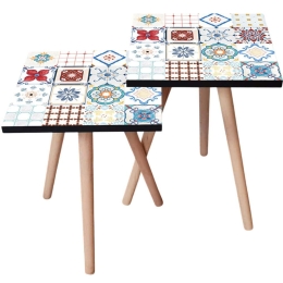Τραπεζάκια Βοηθητικά (Σετ 2Τμχ) 481LNA2643 35x35x47/42cm Multi