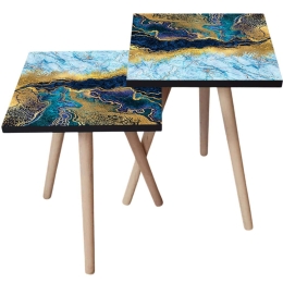 Τραπεζάκια Βοηθητικά (Σετ 2Τμχ) 481LNA2702 35x35x47/42cm Multi