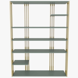 Βιβλιοθήκη Jenny 875ZNA4524 120x29,6x160cm Green-Gold