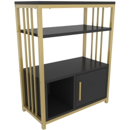 Βιβλιοθήκη Letos 875ZNA4531 60x29,6x80cm Anthracite-Gold