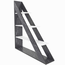 Βιβλιοθήκη Pisagor 875ZNA4559 120x25x131,8cm Marble Effect Black-White