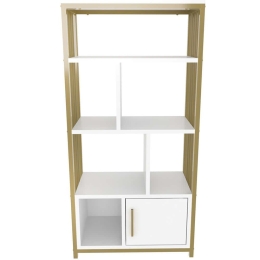 Βιβλιοθήκη Valero 875ZNA4568 60x29,6x120cm White-Gold