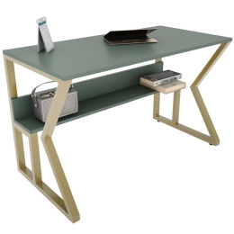 Γραφείο Wake 875ZNA4577 120x60x72,8cm Green-Gold