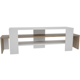 Έπιπλο Τηλεόρασης Lenora 875ZNA4601 150x35x45cm White-Walnut