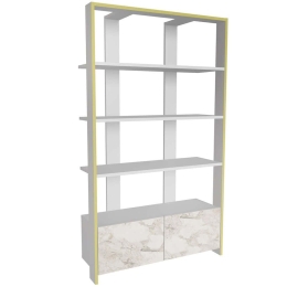 Βιβλιοθήκη Elena 875ZNA4615 93,6x31,5x160cm Marble Effect White
