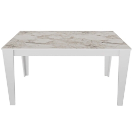 Τραπέζι Bud 875ZNA4636 145x85x75cm Marble Effect White Μοριοσανίδα, Μελαμίνη