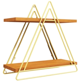 Ράφι Τοίχου Aachen 285LCV1274 42x16x38cm Gold-Walnut