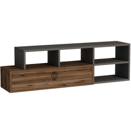 Έπιπλο Τηλεόρασης Duru 550ARN2189 135x29,6x38cm Walnut-Anthracite