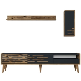 Σύνθεση Τηλεόρασης Valensiya 845HCT5342 180x35x45cm Walnut-Anthracite