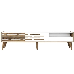 Έπιπλο Τηλεόρασης Valensiya 845HCT5350 180x45x35cm Walnut-White