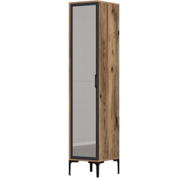 Ντουλάπα Μονόφυλλη Kumsal 845HCT5404 40x47,5x201,4cm Walnut-Anthracite Μονόφυλλη