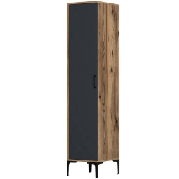 Ντουλάπα Μονόφυλλη Kumsal 845HCT5409 40x47,5x201,4cm Walnut-Anthracite Μονόφυλλη