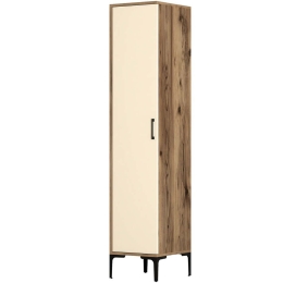 Ντουλάπα Μονόφυλλη Kumsal 845HCT5411 40x47,5x201,4cm Walnut-Cream Μονόφυλλη