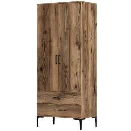 Ντουλάπα Δίφυλλη Kumsal 845HCT5417 80x47,5x201,4cm Walnut Δίφυλλη