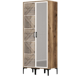 Ντουλάπα Δίφυλλη Kumsal 845HCT5420 80x47,5x201,4cm Walnut-White Δίφυλλη