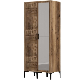Ντουλάπα Δίφυλλη Kumsal 845HCT5422 80x47,5x201,4cm Walnut Δίφυλλη