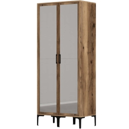 Ντουλάπα Δίφυλλη Kumsal 845HCT5437 80x47,5x201,4cm Walnut Δίφυλλη