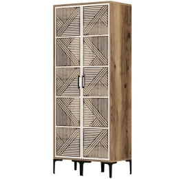 Ντουλάπα Δίφυλλη Kumsal 845HCT5440 80x47,5x201,4cm Walnut-White Δίφυλλη