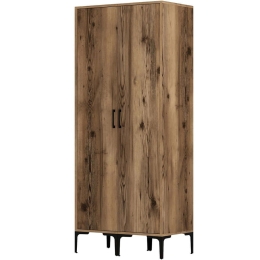Ντουλάπα Δίφυλλη Kumsal 845HCT5447 80x47,5x201,4cm Walnut Δίφυλλη
