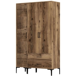 Ντουλάπα Τρίφυλλη Kumsal 845HCT5452 120x47,5x201,4cm Walnut Τρίφυλλη
