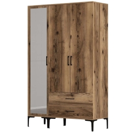 Ντουλάπα Τρίφυλλη Kumsal 845HCT5457 120x47,5x201,4cm Walnut Τρίφυλλη