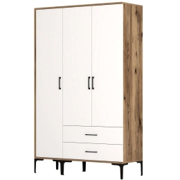 Ντουλάπα Τρίφυλλη Kumsal 845HCT5460 120x47,5x201,4cm Walnut-White Τρίφυλλη