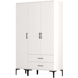 Ντουλάπα Τρίφυλλη Kumsal 845HCT5463 120x47,5x201,4cm White Τρίφυλλη