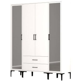 Ντουλάπα Τετράφυλλη Kumsal 845HCT5478 160x47,5x201,4cm White Τετράφυλλη