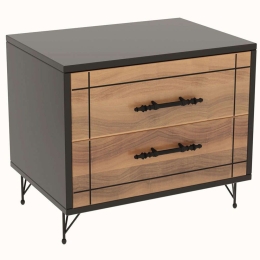 Κομοδίνο Night 854KLN3083 50x40x55cm Walnut-Black