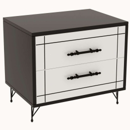 Κομοδίνο Night 854KLN3084 50x40x55cm White-Black