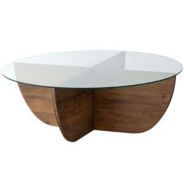 Τραπέζι Σαλονιού Lily 552NOS1475 90x90x30cm Walnut