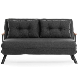Καναπές - Κρεβάτι Διθέσιος Sando 859FTN2824 133x78x78cm Dark Grey