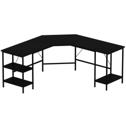 Γραφείο Γωνιακό Power 506MNR3353 180/180x60x76cm Black