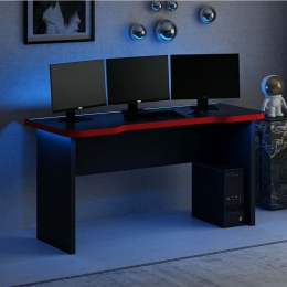 Γραφείο Gaming Με Φως Led Phoenix 506MNR3426 150x60x76cm Black-Red