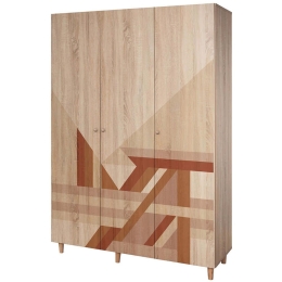 Ντουλάπα Τρίφυλλη Lena 869VEL8655 135x52x192cm Multi Τρίφυλλη