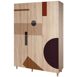 Ντουλάπα Τρίφυλλη Lena 869VEL8659 135x52x192cm Multi Τρίφυλλη