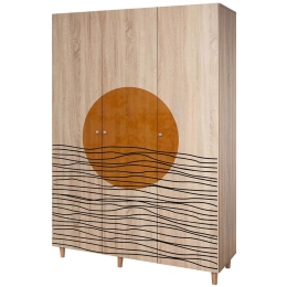Ντουλάπα Τρίφυλλη Lena 869VEL8664 135x52x192cm Multi Τρίφυλλη