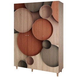 Ντουλάπα Τρίφυλλη Lena 869VEL8666 135x52x192cm Multi Τρίφυλλη