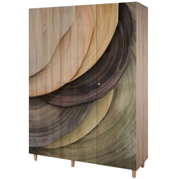 Ντουλάπα Τρίφυλλη Lena 869VEL8667 135x52x192cm Multi Τρίφυλλη