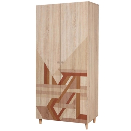 Ντουλάπα Δίφυλλη Lidya 869VEL8672 90x52x192cm Multi Δίφυλλη