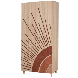 Ντουλάπα Δίφυλλη Lidya 869VEL8677 90x52x192cm Multi Δίφυλλη