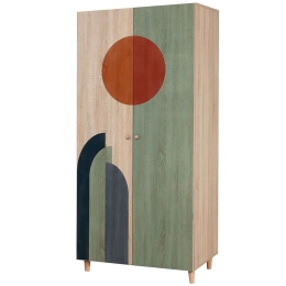 Ντουλάπα Δίφυλλη Lidya 869VEL8679 90x52x192cm Multi Δίφυλλη