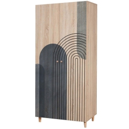Ντουλάπα Δίφυλλη Lidya 869VEL8680 90x52x192cm Multi Δίφυλλη