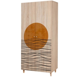 Ντουλάπα Δίφυλλη Lidya 869VEL8681 90x52x192cm Multi Δίφυλλη