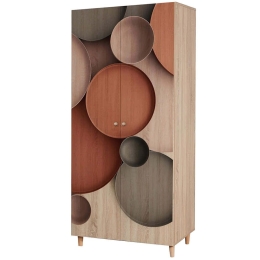 Ντουλάπα Δίφυλλη Lidya 869VEL8683 90x52x192cm Multi Δίφυλλη