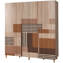 Ντουλάπα Τετράφυλλη Loni 869VEL8688 180x52x192cm Multi Τετράφυλλη