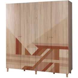 Ντουλάπα Τετράφυλλη Loni 869VEL8689 180x52x192cm Multi Τετράφυλλη