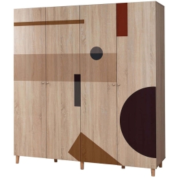 Ντουλάπα Τετράφυλλη Loni 869VEL8693 180x52x192cm Multi Τετράφυλλη