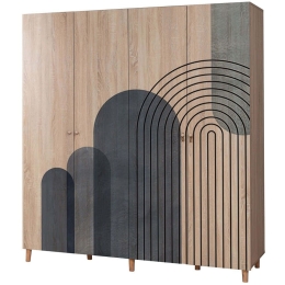 Ντουλάπα Τετράφυλλη Loni 869VEL8697 180x52x192cm Multi Τετράφυλλη